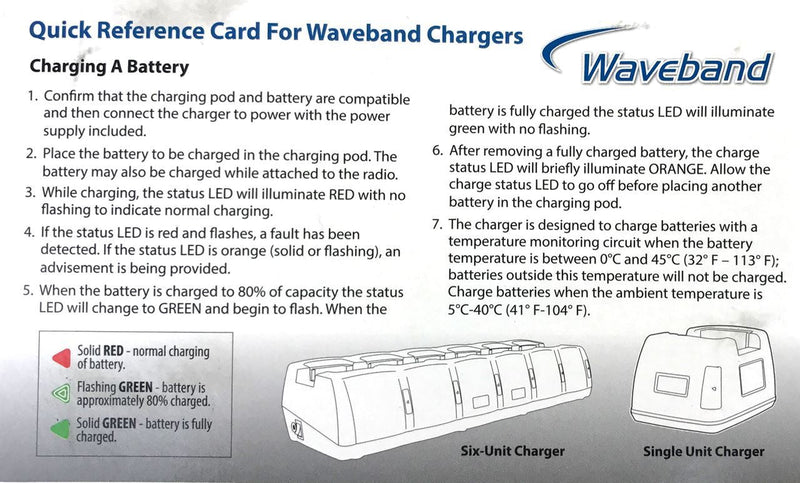 563-0600-236 (V, ES) Charger, Rapid Slim, Single Bay (supports NiMH, Li-Ion and Li-Polymer) - Waveband Communications