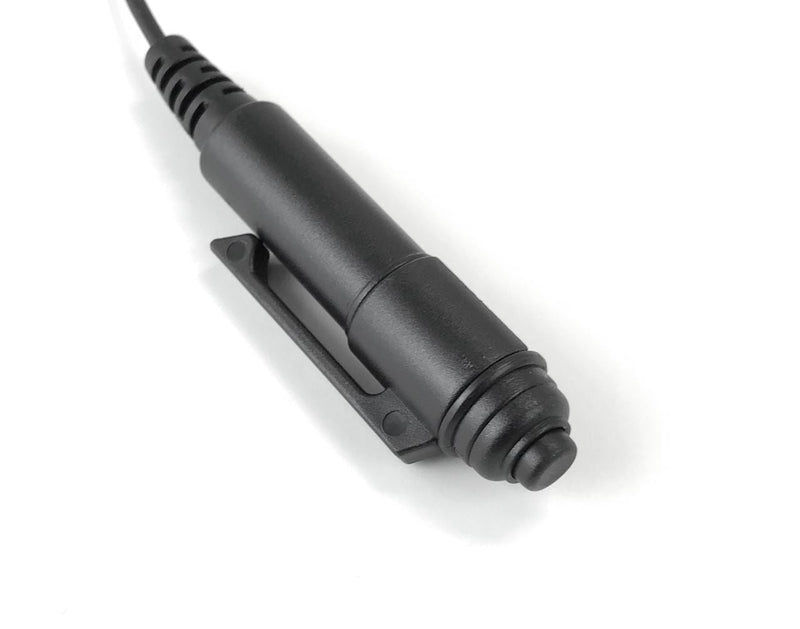 Comparable KHS-12 3 wire mini lapel mic with earphone for use with the Kenwood NX-410 Portable Radio. - Waveband Communications