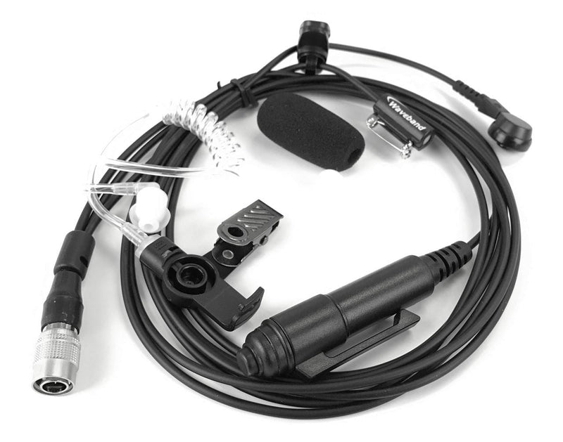 Comparable KHS-12 3 wire mini lapel mic with earphone for use with the Kenwood NX-5220 Portable Radio - Waveband Communications