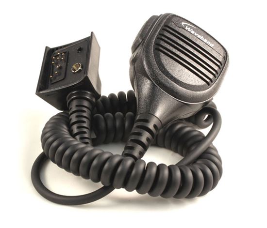 Rugged lapel mic with receive-only earpiece for Harris Ma/Com P7100 Series Portable Radios - Waveband Communications